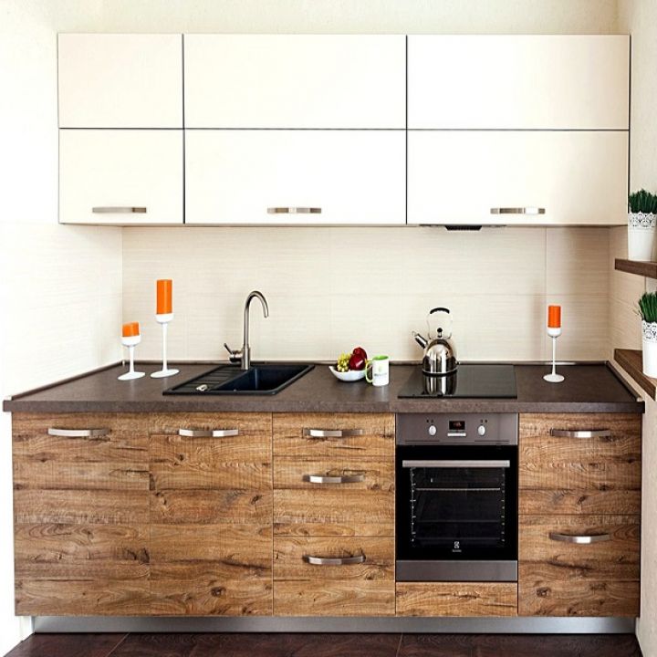 Кухня из шпона и мдф " Вуд", 2,2 м