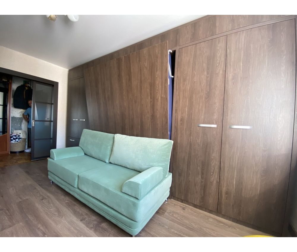 Кровать трансформер со шкафами и диваном в гостиную: ул. Бурдейного, д.11