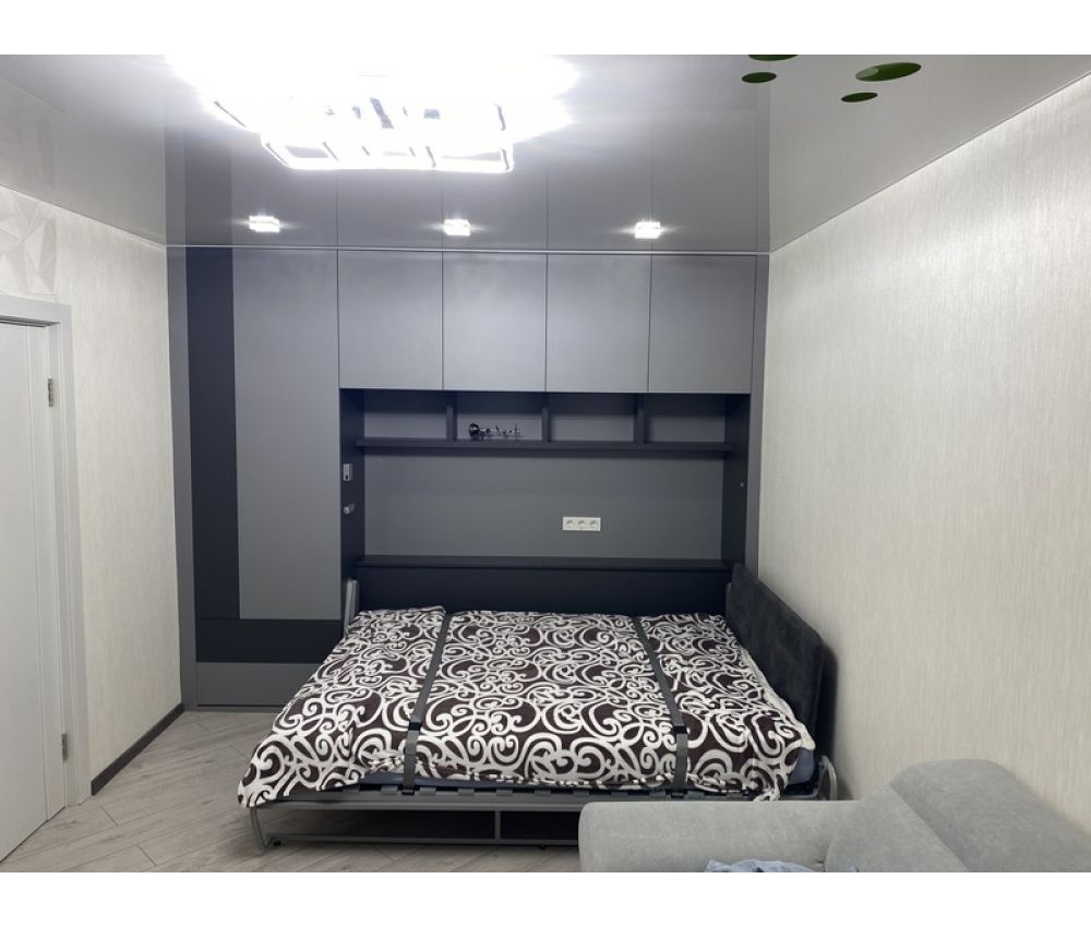  Кровати трансформер горизонтальная с шкафом серая: пр. Победителей