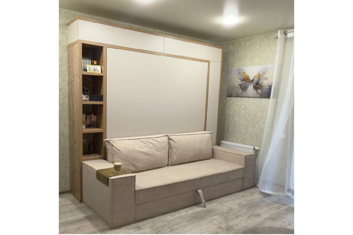 Универсальное пространство для Ольги: спальня, гостиная и кабинет в одной комнате