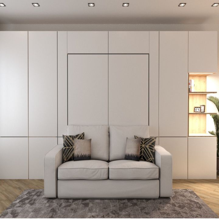 Кровать трансформер в стене  с  диваном  "Урри"